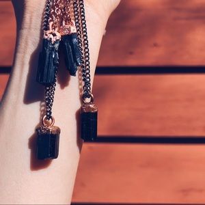 •sold• Black tourmaline Crystal Copper necklace handmade